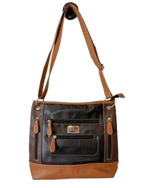Stone & Co Crossbody Handbag Two Tone Black and Brown Excellent Condition